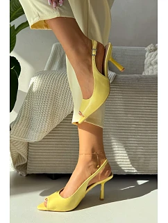 Ženské sandály na podpatku žluté model 22091987 - Boto