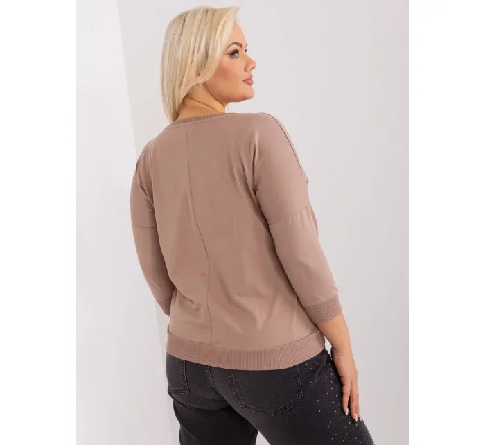 Bluzka RV BZ model 19143227 ciemny bezowy - FPrice Bluzka RV BZ model 19143227 ciemny bezowy - FPrice