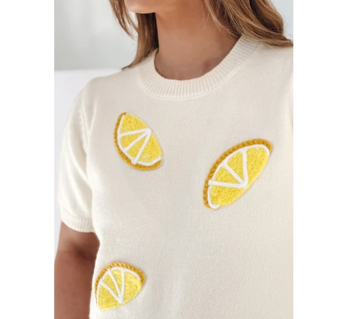 Dámský oversize svetr s  ecru Dstreet model 21988922 - FashionStreet