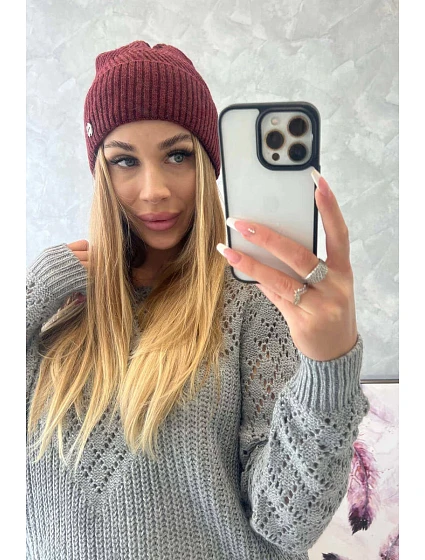 Tenká čepice Oliwia model 18750353 bordó - K-Fashion