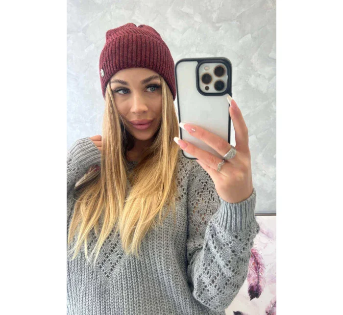 Tenká čiapka Oliwia K252 bordó Tenká čiapka Oliwia K252 bordó