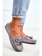 Mokasyny Damskie Zamszowe Modne Szare Donna Mia Mokasyny Damskie Zamszowe Modne Szare Donna Mia