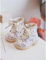 Ocieplane Botki Dziecięce Na Suwak Beżowe Dolida - Kucyki