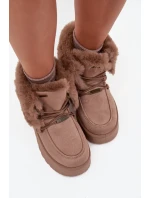 Dámské Sněhule Na Platformě S Kožíškem A Šněrováním Big Star model 21705904 Béžové - Big Star Shoes