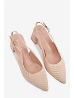 Materiál sandále na podpätku Beige Elissea