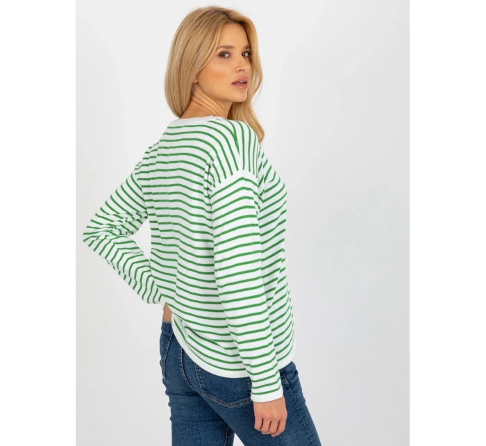 Dámsky sveter LC SW 6006 .22 biele a zelené - FPrice