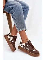 Dámske tenisky na platforme - hnedé Denissa Dámske tenisky na platforme - hnedé Denissa