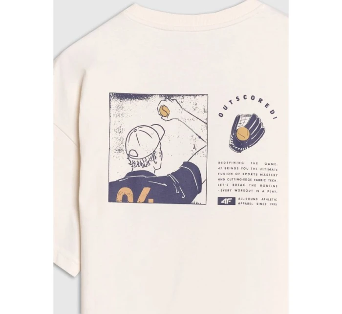 Pánské tričko oversize s potiskem model 21736339 - 4F Pánské tričko oversize s potiskem model 21736339 - 4F