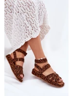 Sandały Damskie Z Rzepami Panterka Uvissa