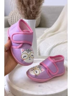 Dětské pantofle na suchý zip fialové Katline