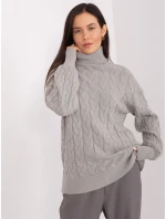 Sweter AT SW model 19034189 szary - FPrice Sweter AT SW model 19034189 szary - FPrice