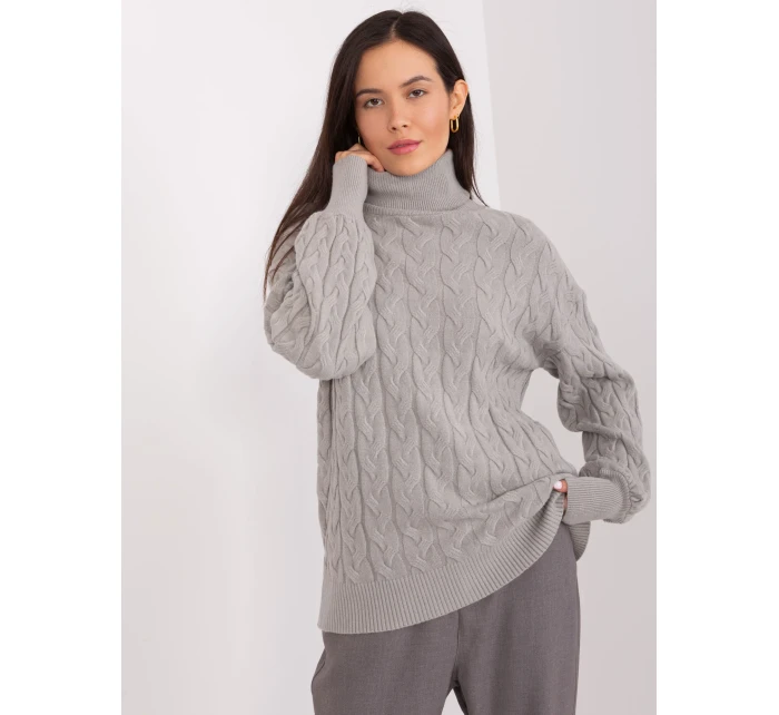 Sweter AT SW model 19034189 szary - FPrice Sweter AT SW model 19034189 szary - FPrice