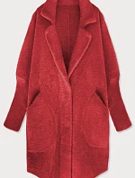 Vlnený prehoz z alpaky červený (7108)