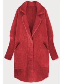 Červená vlna z alpaky na oblečenie (7108)