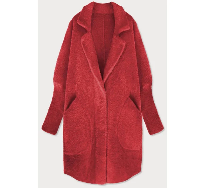 Červená vlna z alpaky na oblečenie (7108)