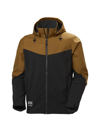 Helly Hansen Oxford 74290 3-vrstvová softshellová bunda s kapucňou „Oxford“ 59.4290 saddle/black Helly Hansen Oxford 74290 3-vrstvová softshellová bunda s kapucňou „Oxford“ 59.4290 saddle/black