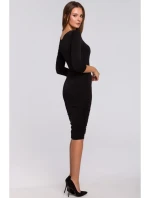 model 18002429 Pletené šaty s mašlemi černé - Makover