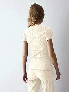 Univerzálny top s rebrovým vzorom SSL – Silk White – TRIUMPH Silk White – TRIUMPH