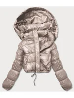 Béžová krátka páperová bunda (d2-3831-62)