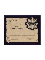 Dyplom z tworzywa sztucznego z model 21829316 grawerowany