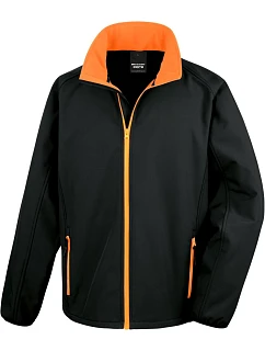 R Pánská 2vrstvá softshell bunda "Printable" 30. black/orange model 22428145 - Result