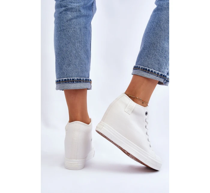 Vysoké tenisky na klínu Big Star Bílé model 21608832 - Big Star Shoes