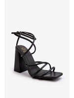Modne Sandały Na Obcasie Czarne Josette