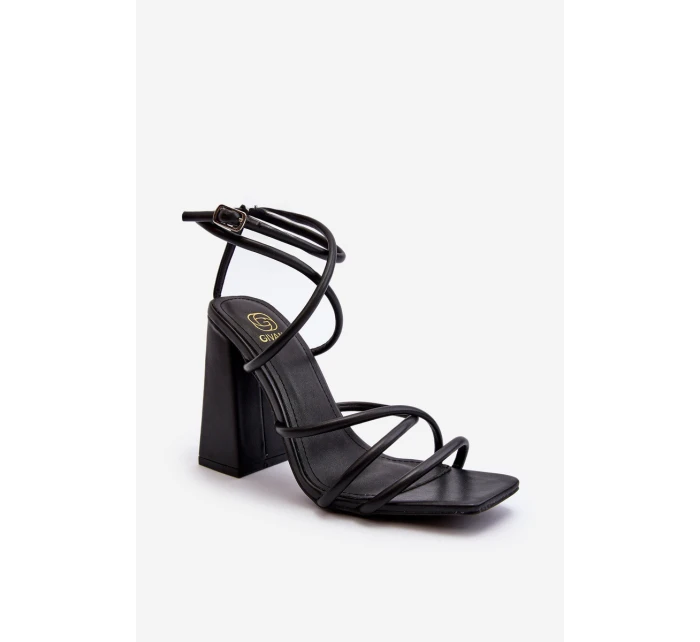Modne Sandały Na Obcasie Czarne Josette