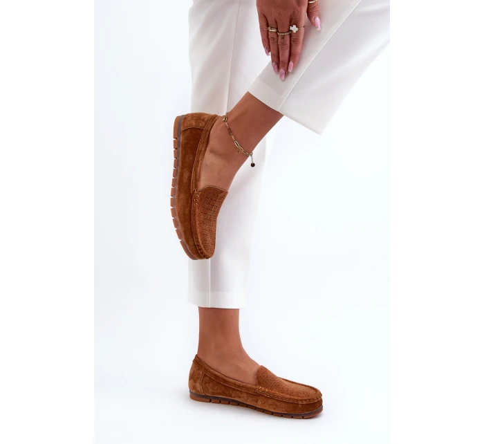 Zamszowe Mokasyny Damskie Camel S.Barski LR755