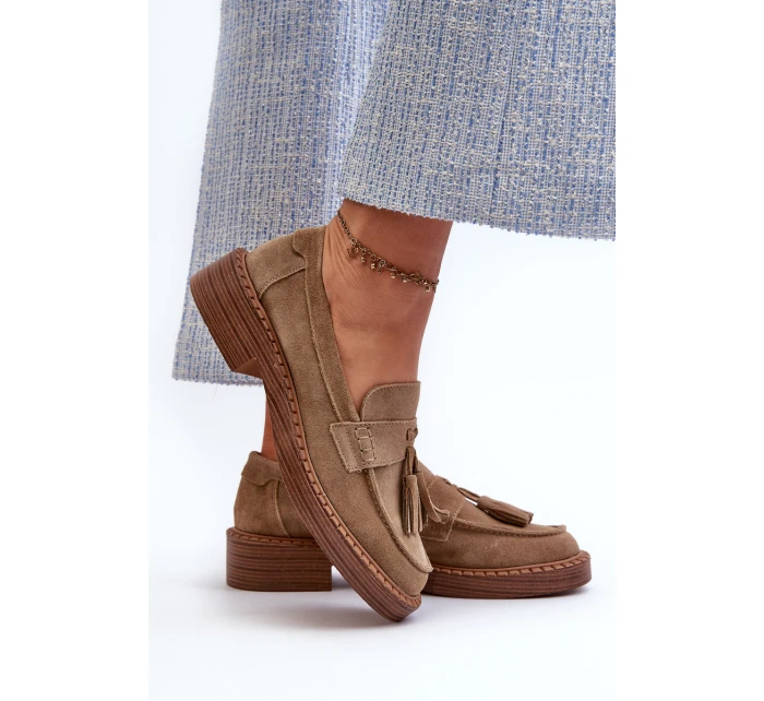 Dámské Semišové Mokasíny S  D&A Hnědé model 21660223 - S.Barski