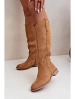 Dámské kozačky na nízkém podpatku camel model 22349395 - Boto Dámské kozačky na nízkém podpatku camel model 22349395 - Boto
