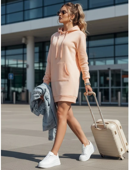 Dámska dlhá oversize mikina TIMMY pink FashionStreet EY1940