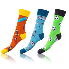 Zábavné crazy ponožky 3 páry CRAZY SOCKS 3x - Bellinda - oranžová