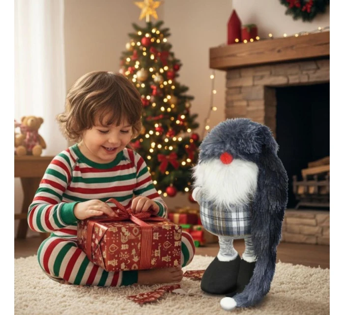 DEKORATÍVNY TRPASLÍK NA TELESKOPE 38-88CM SIVÝ