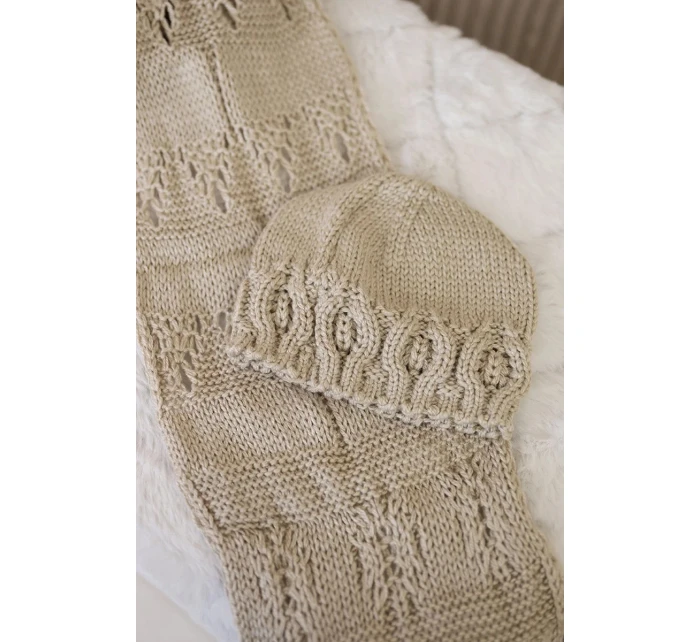 Dámská souprava se šátkem  tmavě béžová model 18752557 - K-Fashion