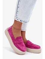 Mokasiny z pravé semišové kůže na platformě Vinceza Fuksja Mokasiny z pravé semišové kůže na platformě Vinceza Fuksja