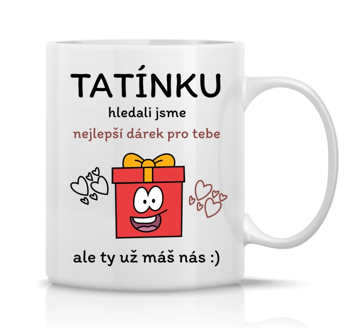NEJLEPŠÍ DÁREK PRO TATÍNKA - klasický bílý keramický hrníček 300 ml