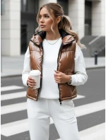 Dámská prošívaná vesta tmavě béžová Dstreet model 21970332 - FashionStreet