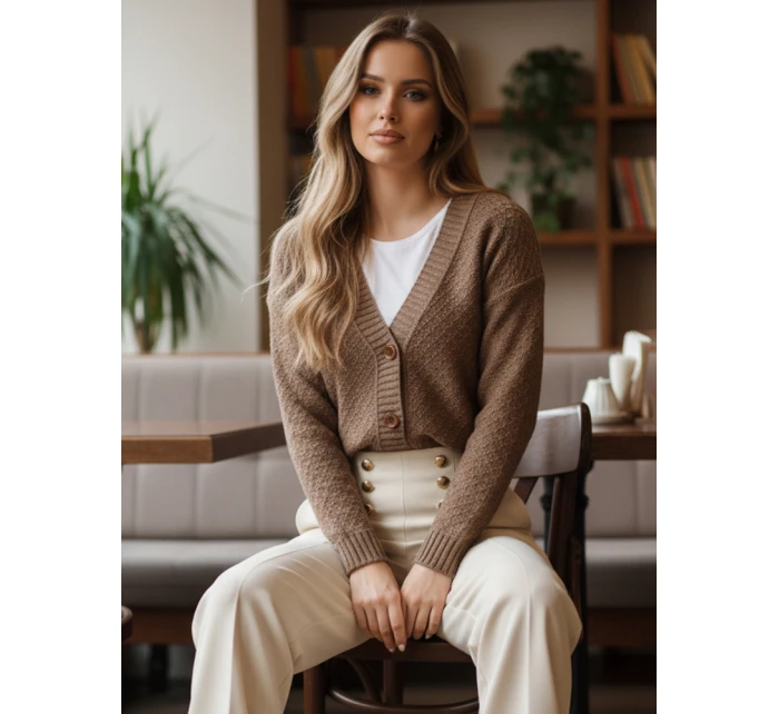 Dámský svetr béžový model 21982778 - Dstreet