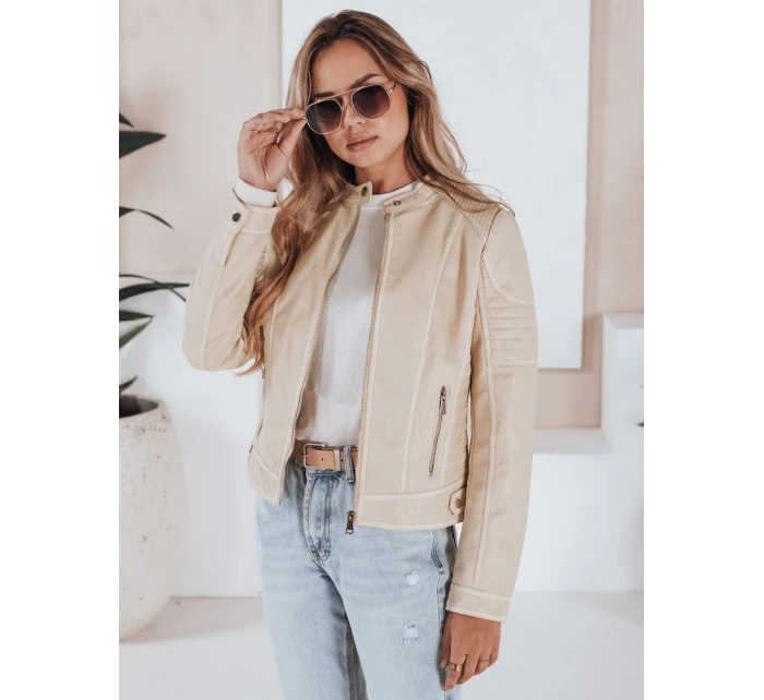 Dámská kožená bunda beige Dstreet model 21992181 - FashionStreet