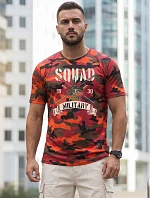 Pánske oranžové tričko s vojenskou potlačou FashionStreet NX2005R