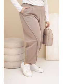 Dámské bavlněné kalhoty Plus Size volného střihu s vysokým pasem fango