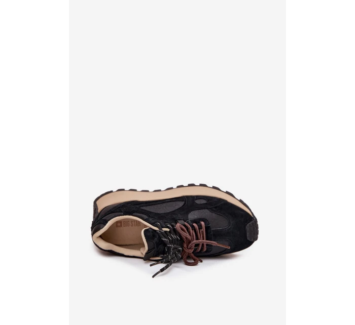 Kožené Sneakersy Na Platformě Dámské Big Star model 21705730 HIPOLY SYSTEM Černé - Big Star Shoes Kožené Sneakersy Na Platformě Dámské Big Star model 21705730 HIPOLY SYSTEM Černé - Big Star Shoes