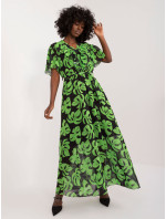 Sukienka DHJ SK 15986.67 czarno zielony