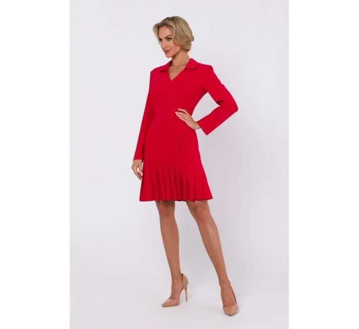 Šaty se spodním lemem červené model 18863403 - Moe