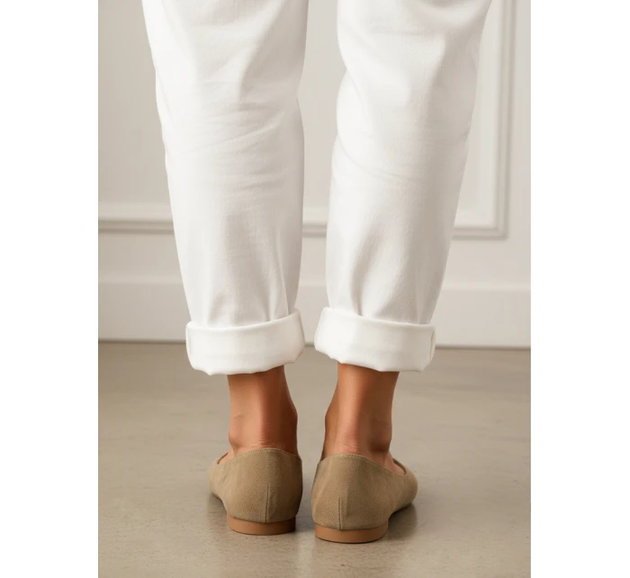 Dámske semišové baleríny v khaki farbe FashionStreet khaki ZY1350