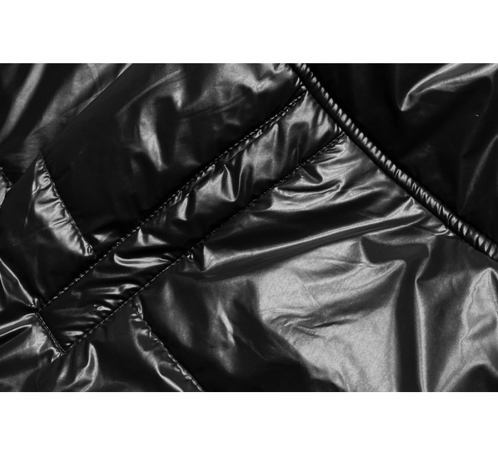 Čierna/béžová dámska obojstranná bunda (BH-2204BIG)