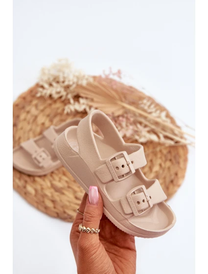 Dětské lehké žabky s přezkami BIG STAR model 21651519 béžové - Big Star Shoes Dětské lehké žabky s přezkami BIG STAR model 21651519 béžové - Big Star Shoes