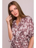 S405 Zavinovacie maxi šaty s potlačou - model 2