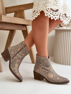 Dámské Boty Na Zip Vzor Zlaté model 21106958 - Kesi